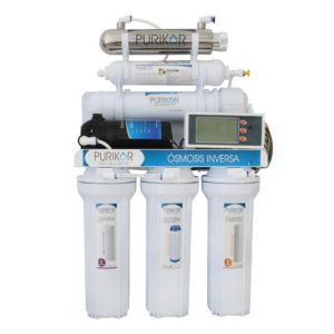 SISTEMA DE ÓSMOSIS INVERSA POU, PURIKOR, DE 6 ETAPAS CON LUZ UV Y FILTRACIÓN DE 5 MICRAS PARA FLUJO DE 100 GPD